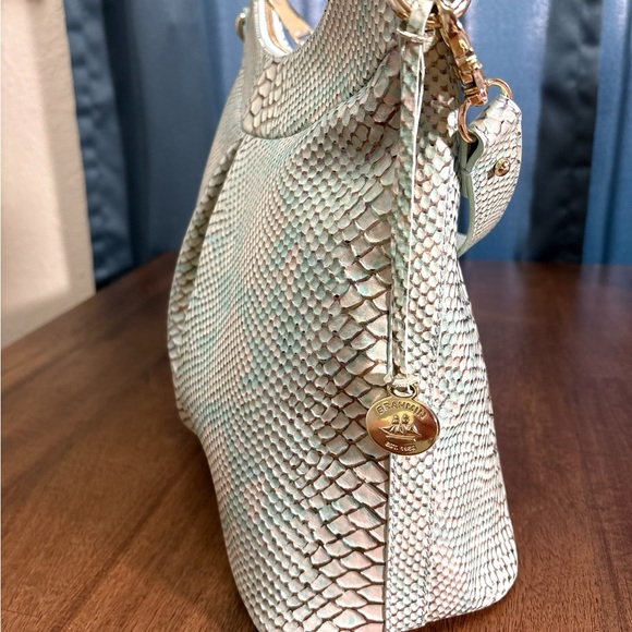 Brahmin NWOT Bristol Hobo-Opal Shimmer-Snake Embossed Leather-HTF-RARE - Picture 9 of 16